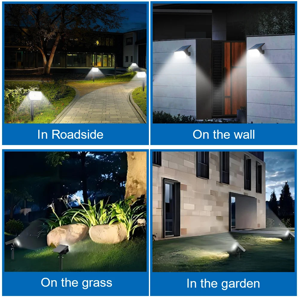 Solar Spot Lights Outdoor Motion Sensor 56/60LEDS Solar Landscape Spotlights 3 Modes Waterproof Wall Lamp Yard Driveway Walkway Zpaxo