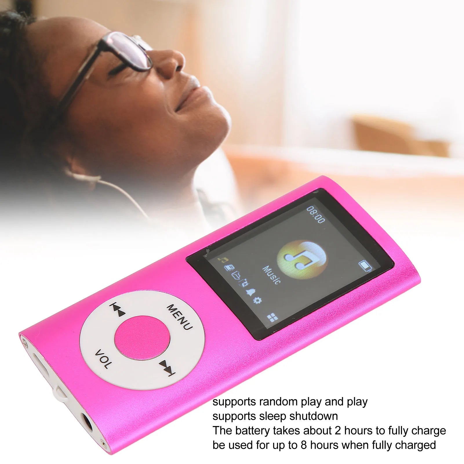 Player Support Memory Card Ultra Thin LCD MP3 Bluetooth Students