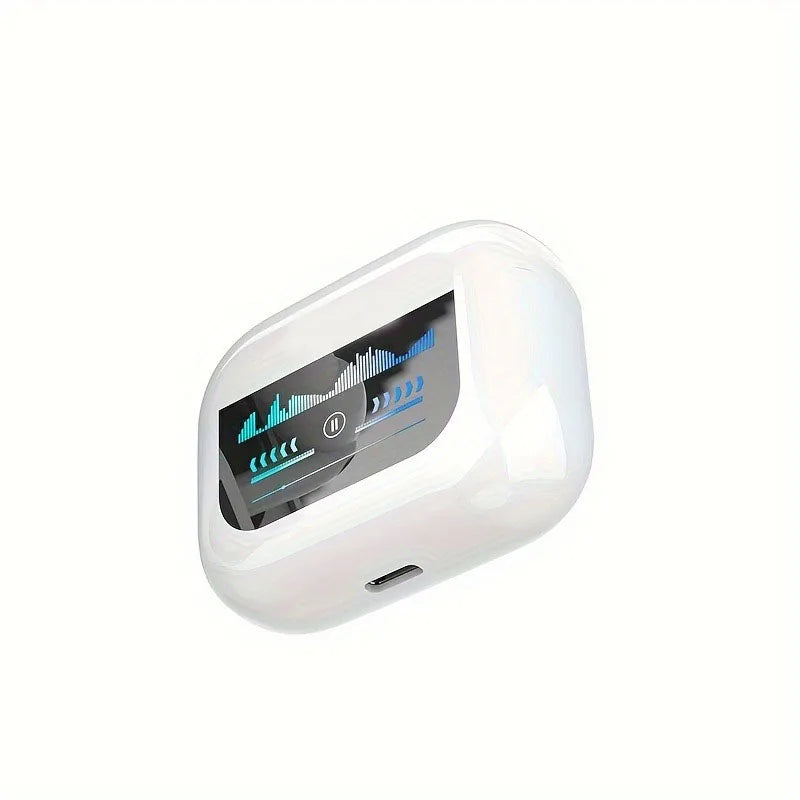ANC Wireless Earbuds LED Screen Noise Cancelling YX30 Bluetooth Zpaxo White
