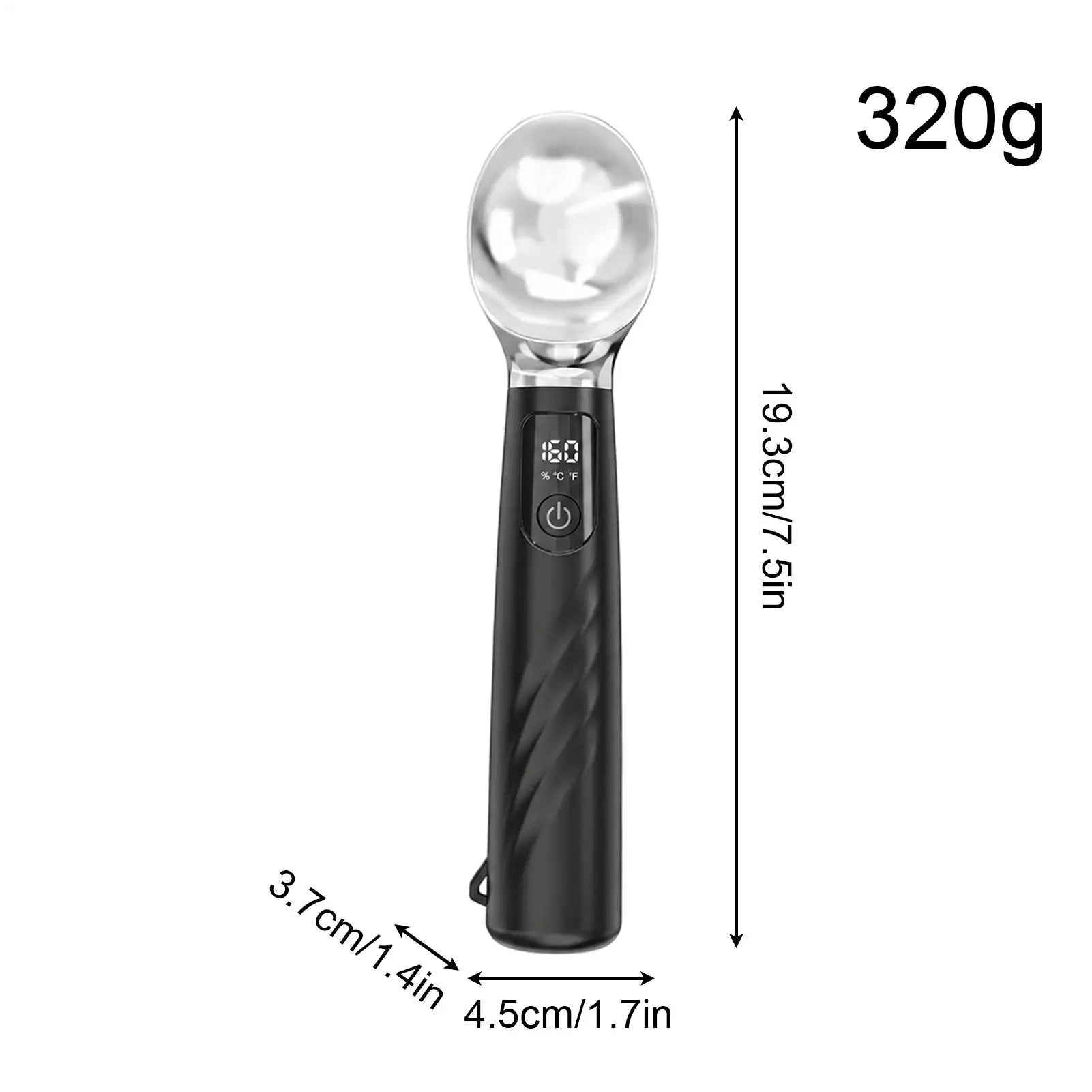Heated Ice Cream Scoop Rechargeable Removable Battery Dishwasher Safe