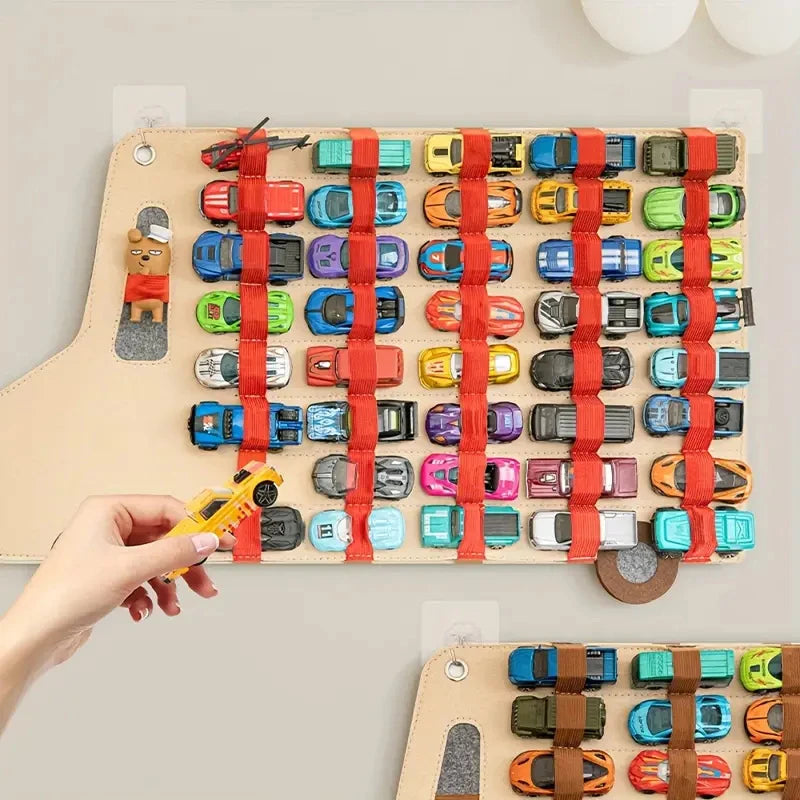 Kids' Felt Wall Hanging Toy Car Storage Bag – Large Capacity