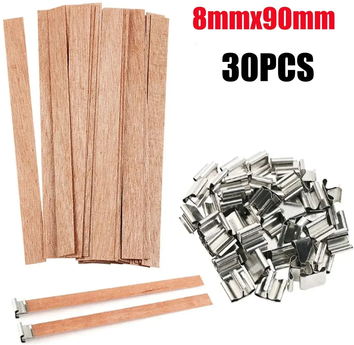 Handmade Soy Wax Candles Wooden Wicks DIY Aromatic Single Wick Design Zpaxo S-30PCS