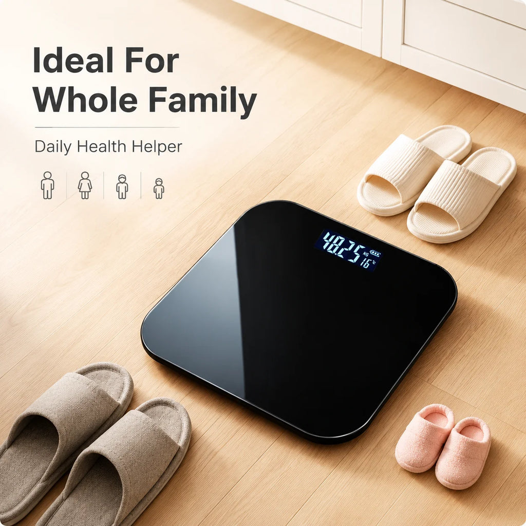 High Precision Smart Body Scale LED Digital Bathroom Scale with Temp KG/LB Switch Wide Platform Tempered Glass Floor Scale Zpaxo