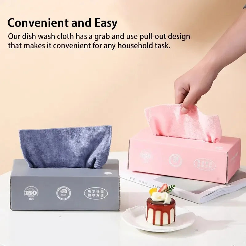 Microfiber Pull Out Disposable Kitchen Towels Absorbent Cleaning