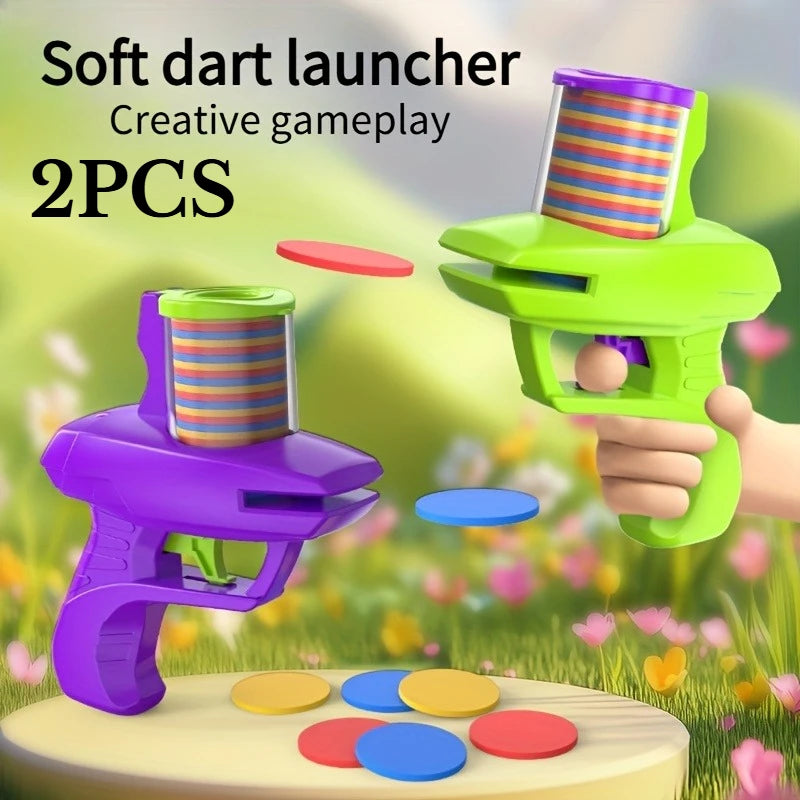 Colorful Foam Disc Launcher Toy Handheld Flying Saucer Game