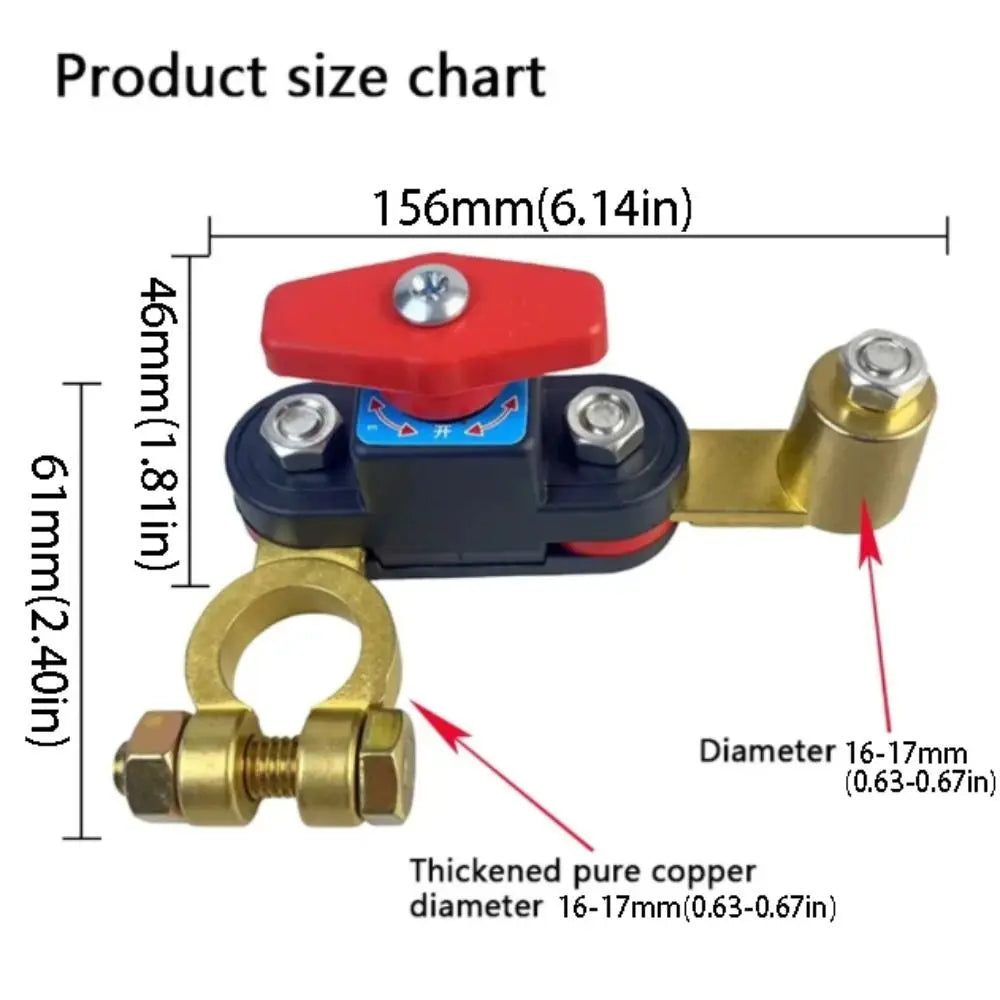 Double-Sided Rotation Battery Disconnect Switch Manual Automatic Leakage Protector Circuit Breaker Anti-Power Off Heavy Duty Zpaxo
