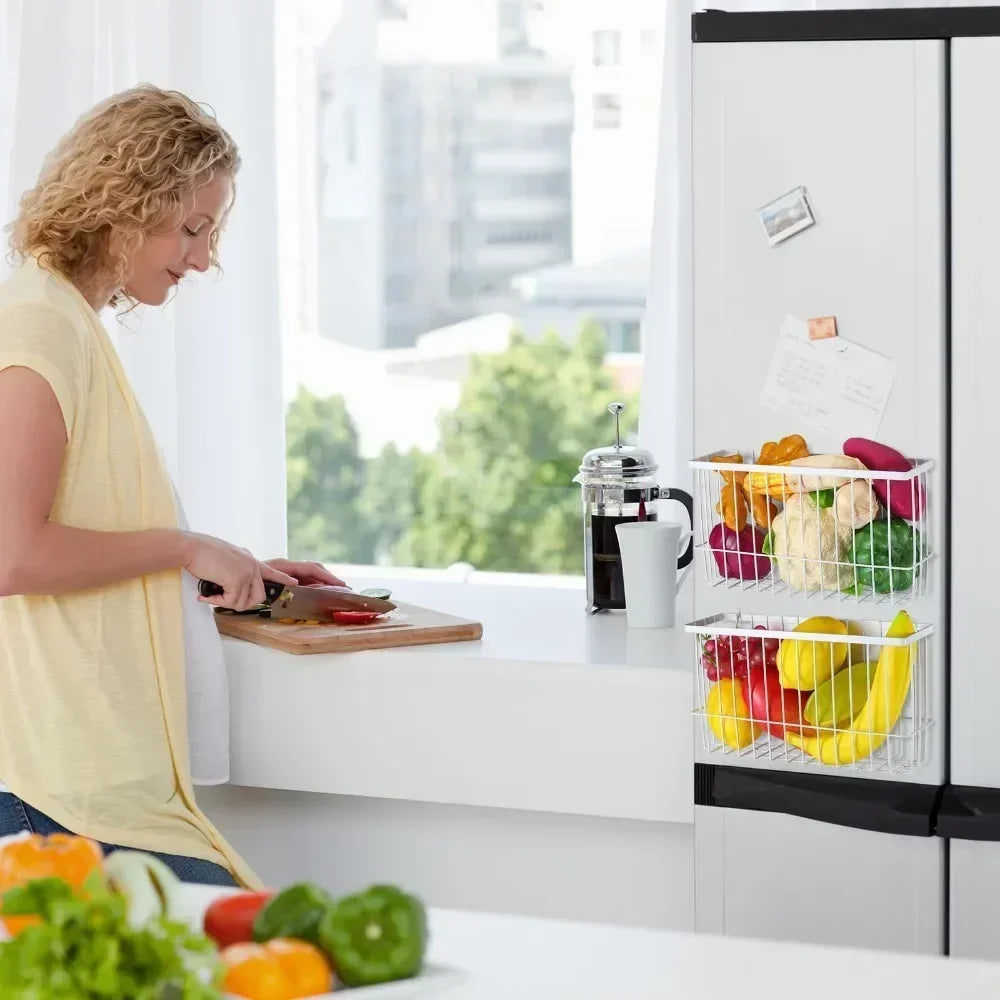 Multifunctional Refrigerator Magnetic Storage Racks Basket Kitchen Zpaxo