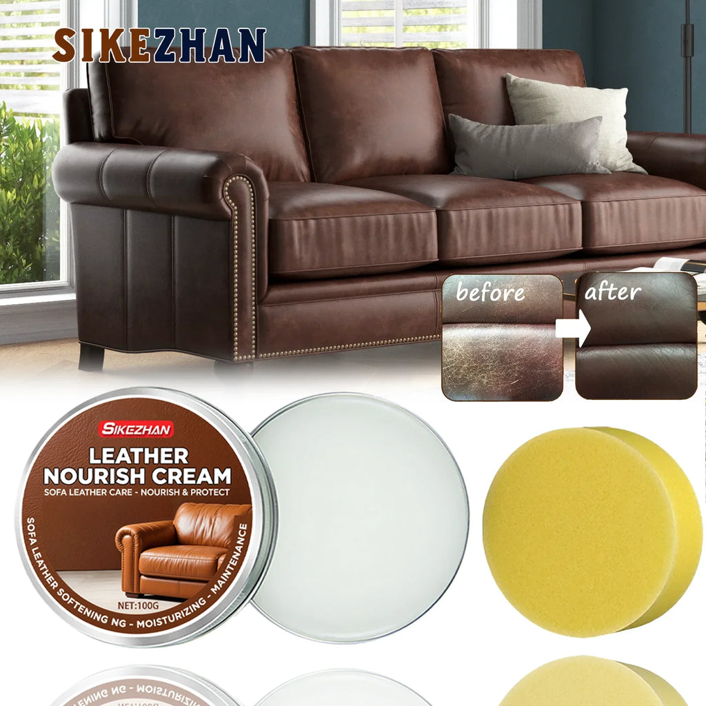 Advanced Leather Cleaning Cream Restoration Oil Cream Leather Sofa Car Interior Polishing Penetrates Deeply Long-Lasting Beauty Zpaxo