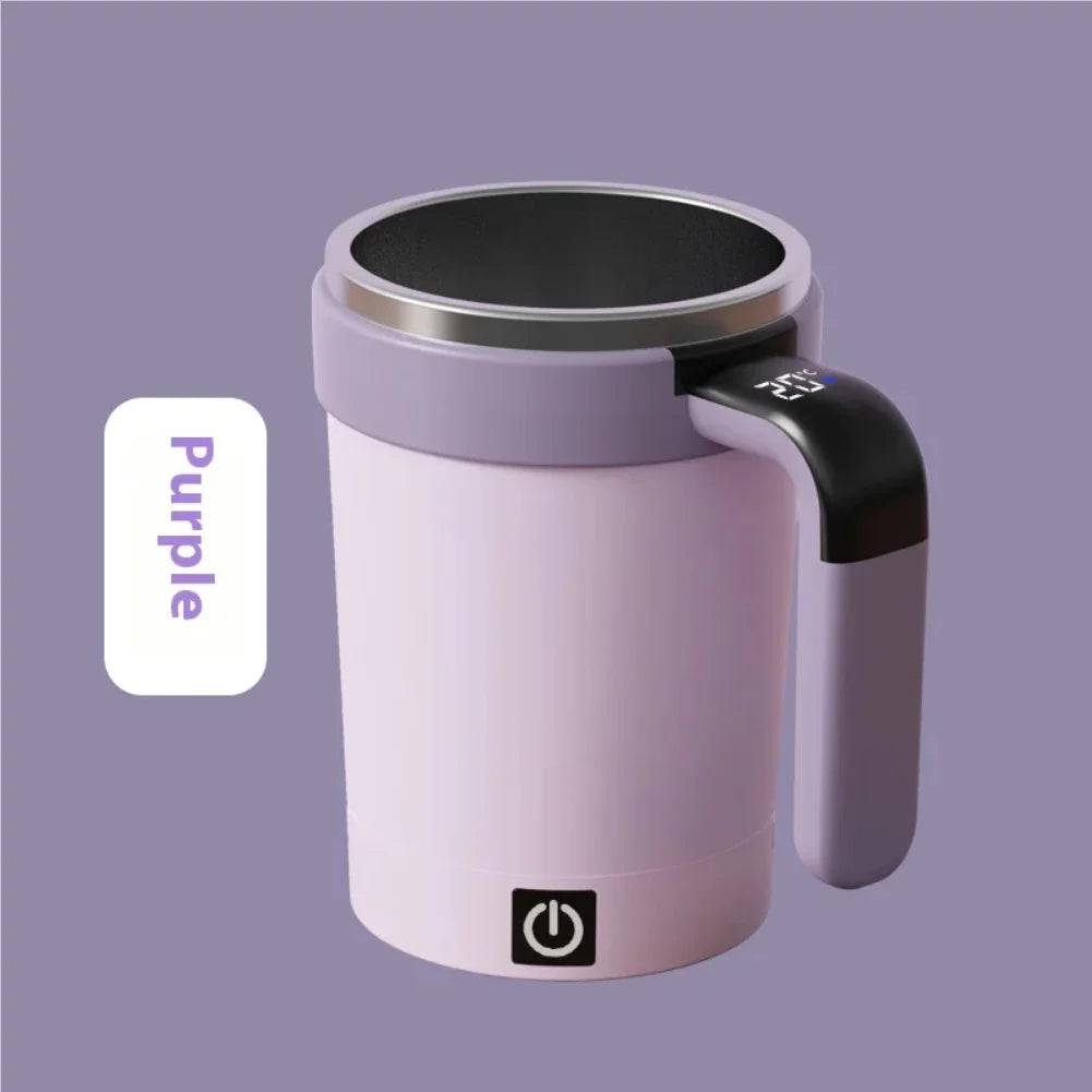 New smart temperature-measuring magnetic automatic stirring cup, electric portable coffee cup, milkshake cup, sports and fitness Zpaxo