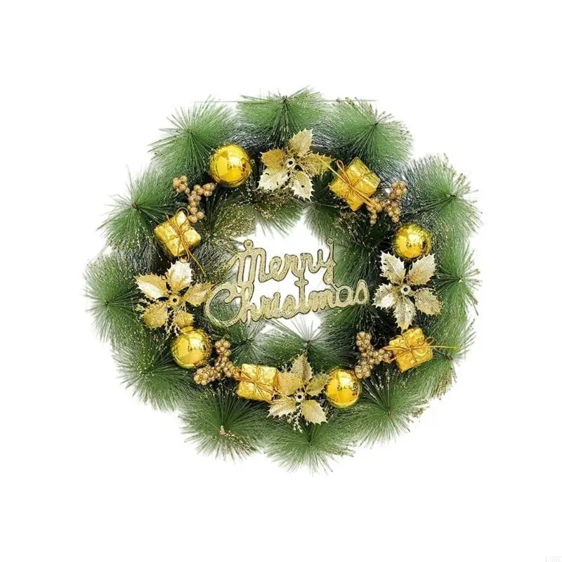 Christmas Wreath Merry Front Door Ornament Wall Artificial Pine