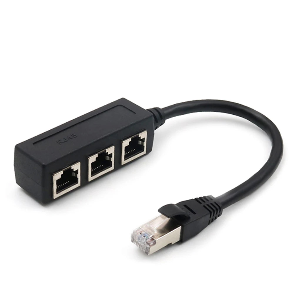 RJ45 Ethernet Cable Splitter Network Adapter Ethernet Splitter 1 to 3 Cable Suitable Super LAN Ethernet Connector Adapter Cat 6 Zpaxo