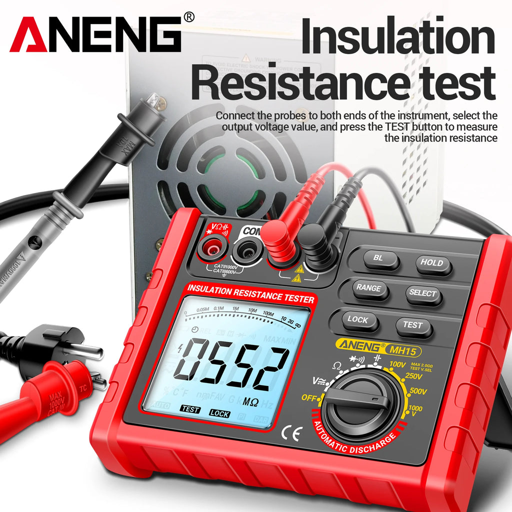 ANENG MH15 Digital Megohmmeter 1000V Voltage Insulation Test 2000M