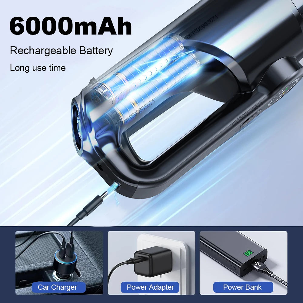 Car Vacuum Cleaner Handheld Wireless Portable One Button Dust Dump