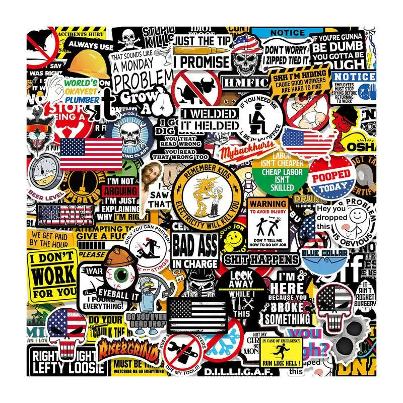 Funny Hard Hat Sign Cool Sticker Construction Workers Helmet