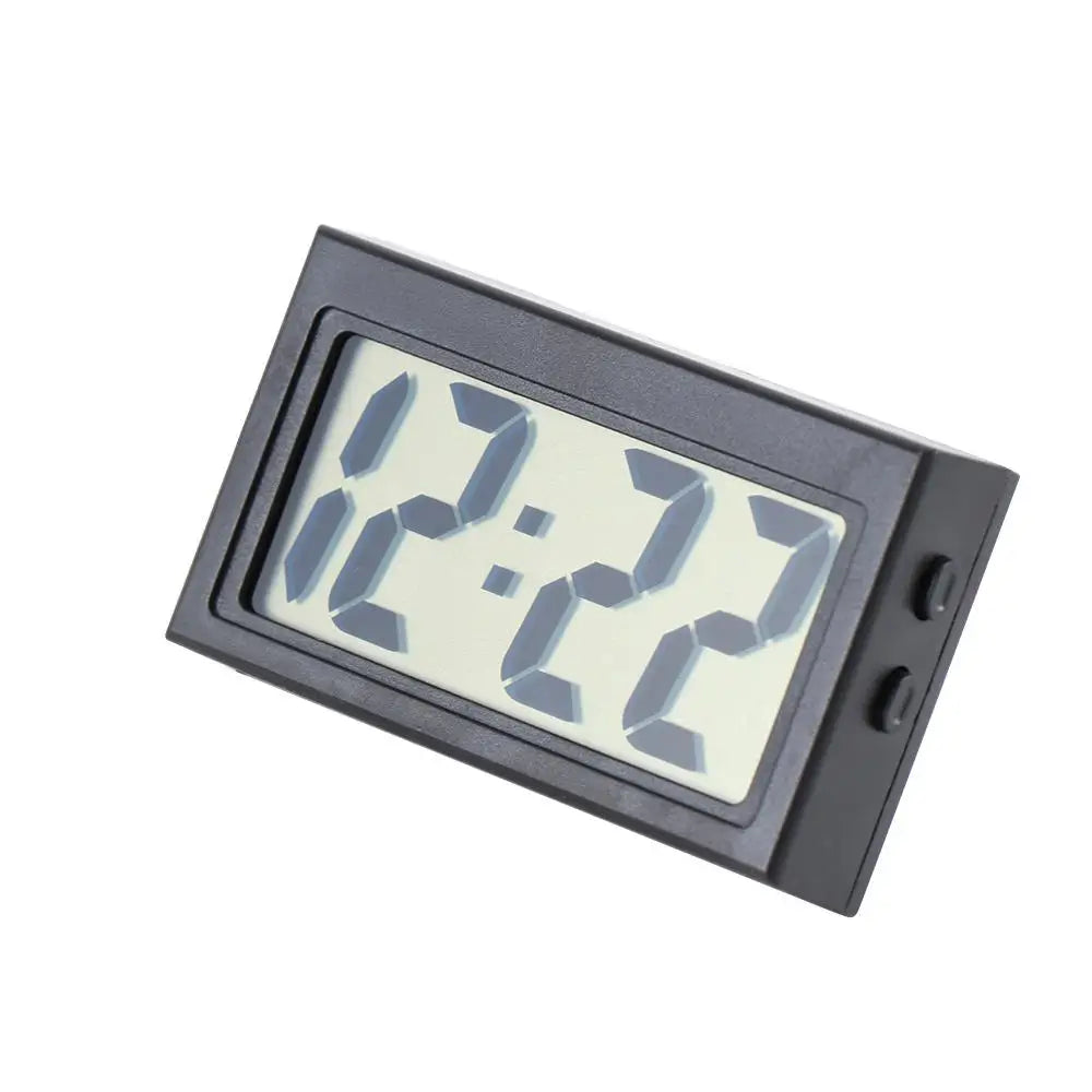 Self-adhesive Dashboard LCD Screen Table Clock Calendar Digital Mini Zpaxo black