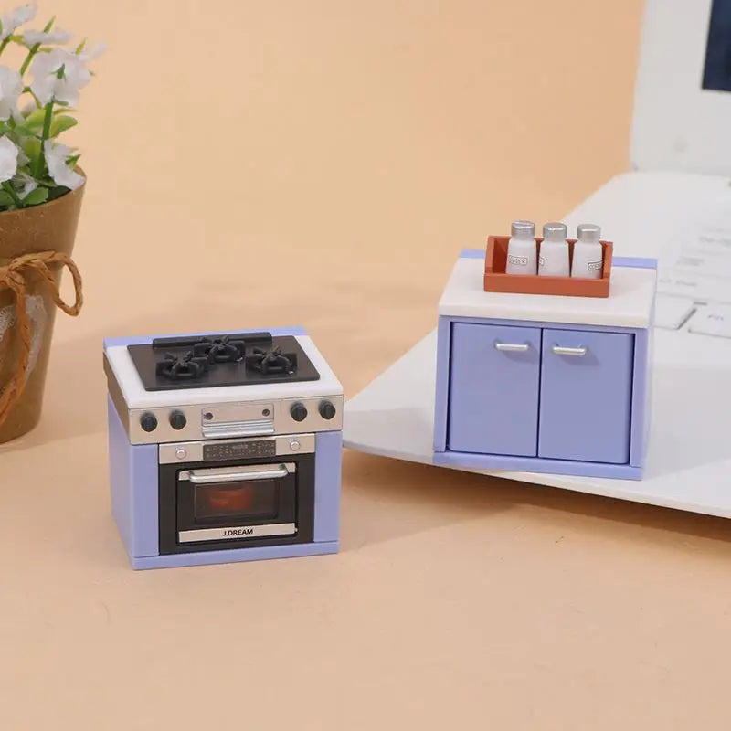 Complete Gas Stove Simulation Mini Kitchen Utensils Dollhouse Decor Zpaxo