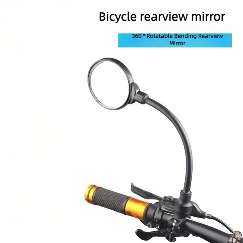 1PC Bicycle HD Rearview Handlebar Mirror 360° Mountain Road Bike Motorcycle Universal Bendable Hose Adjustable Rearview Mirror Zpaxo