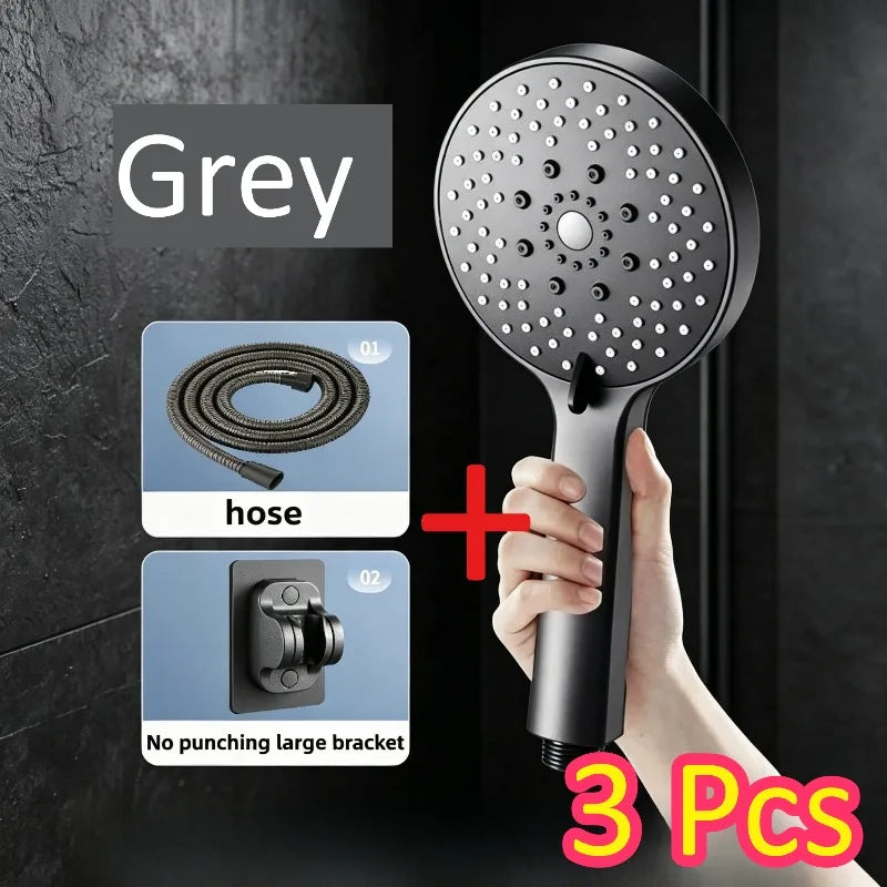 5 Modes Shower Head High Flow Massage Shower Head Rain Shower Head Handheld Rain Showers Head Adjustable Bathroom Cleaning Zpaxo Style B