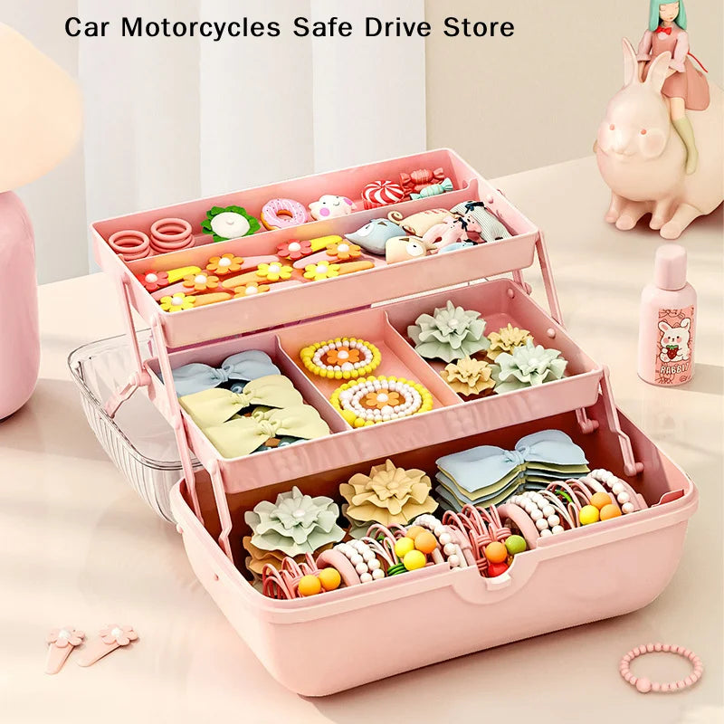 CMMulti-layer Hairpin Organizer Cute Girl Jewelry Case Head Rope