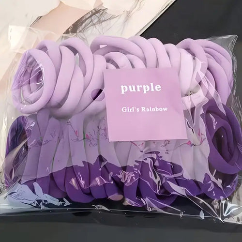 100pcs Women's Casual Hair Ties – Soft Pink/Peach, Non-Slip, for Daily Use, Gym & Sleep, Comfort Fit Zpaxo