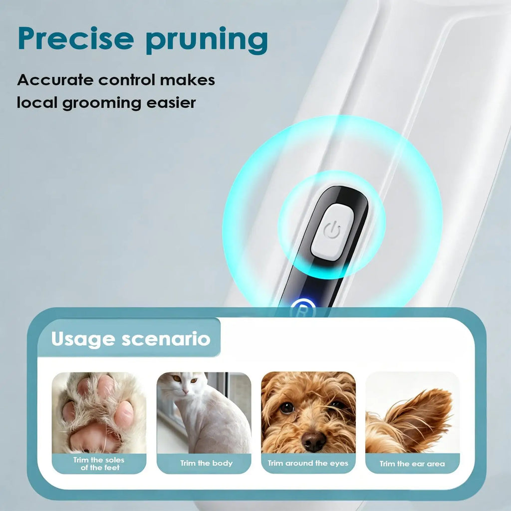 Pet Hair Trimmer Trimming Tool LED Light Electric Dog Paw Grooming