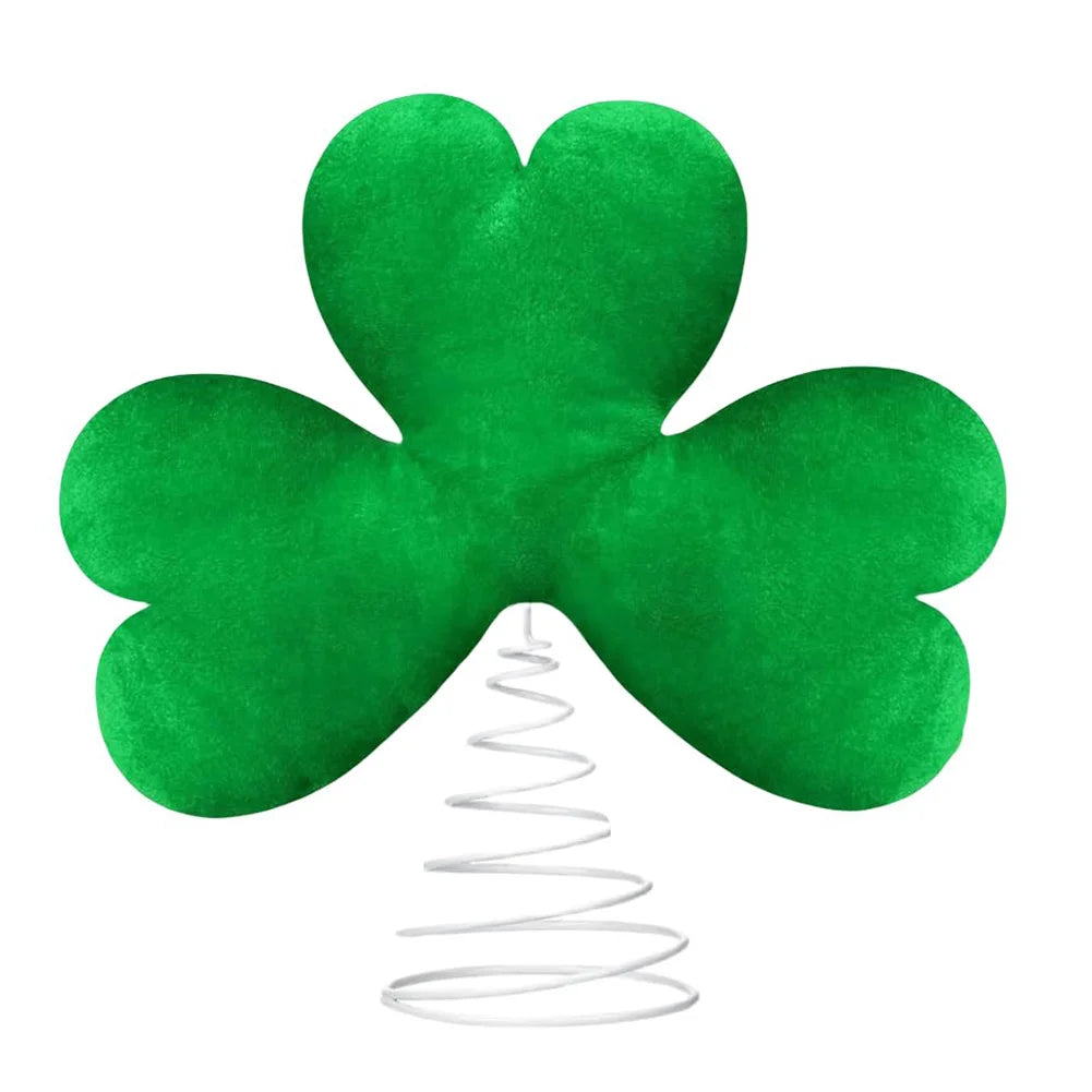 St Patricks Day Tree Topper Metal Base Lucky Shamrock Clover