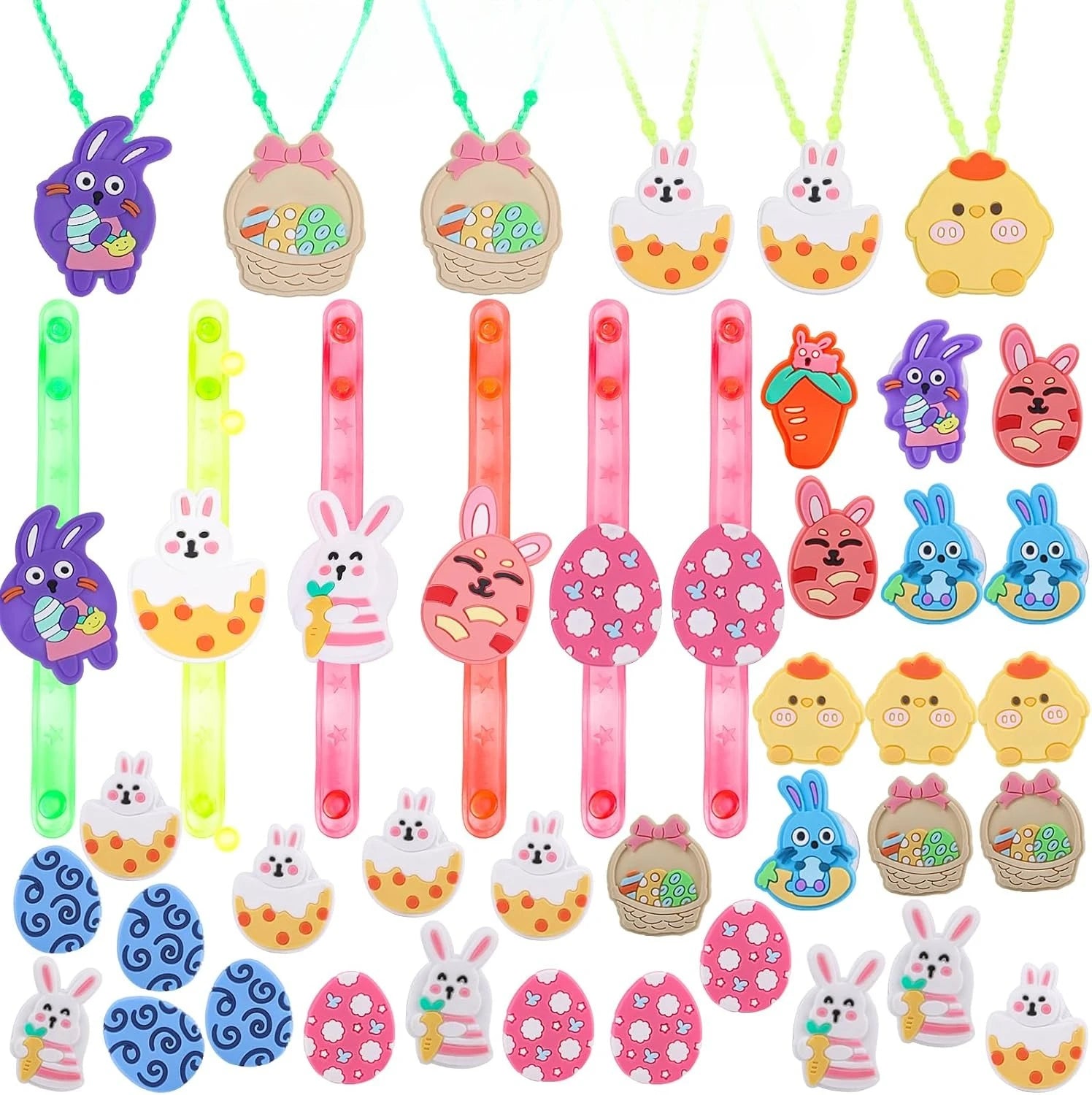 Easter LED Light Up Ring Necklaces Bracelets Party Favors Basket