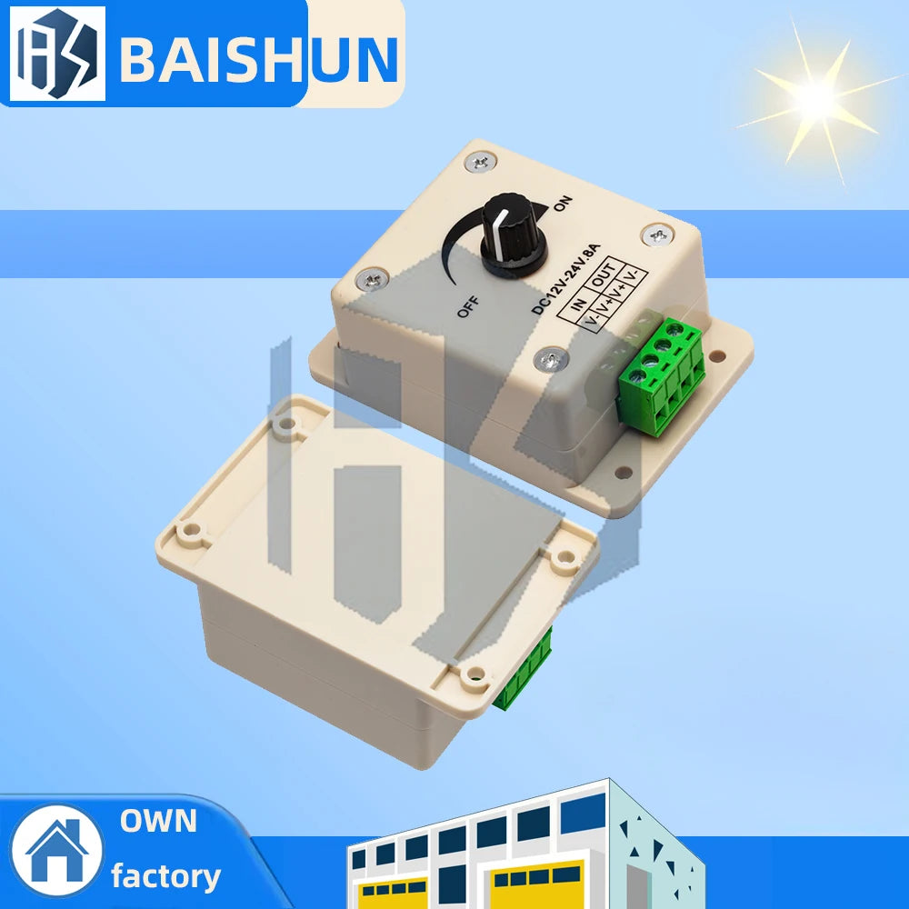 12V 24V 8A Single LED Dimmer Controller Strip Light Bulb Zpaxo