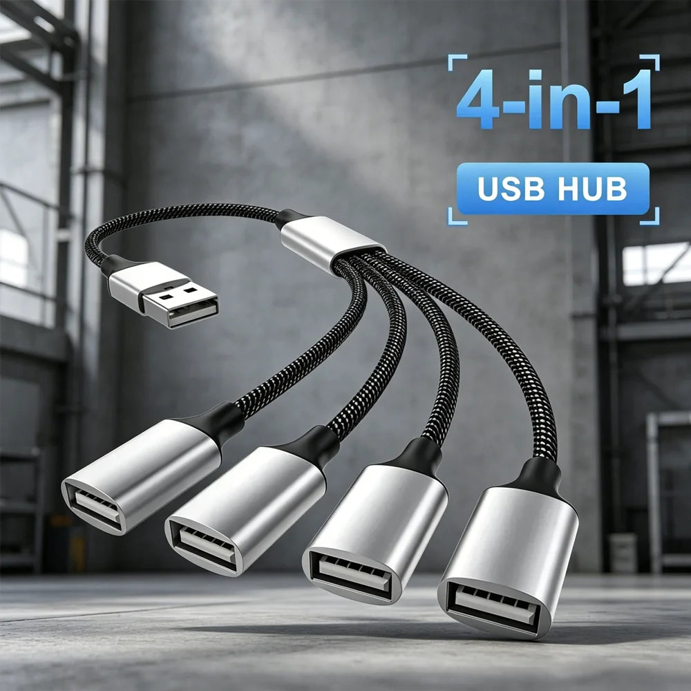 USB-C OTG Hub – 4-Port Type-C to USB Splitter Adapter USB-C Hub Adapter Zpaxo