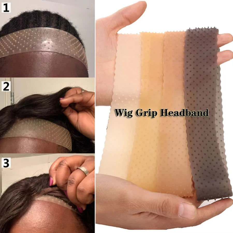 Non Slip Silicone Wig Grip Headband Transparent Black Brown Wig Band to Hold Wig Anti-Slip Wig Accessories For Daily Use Zpaxo