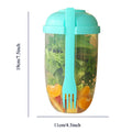 Portable Salad Cup with Fork Fresh Salad Container Bottle Vegetable Fruit Breakfast Lunch Carry To Go for Work Travel Picnic Zpaxo green
