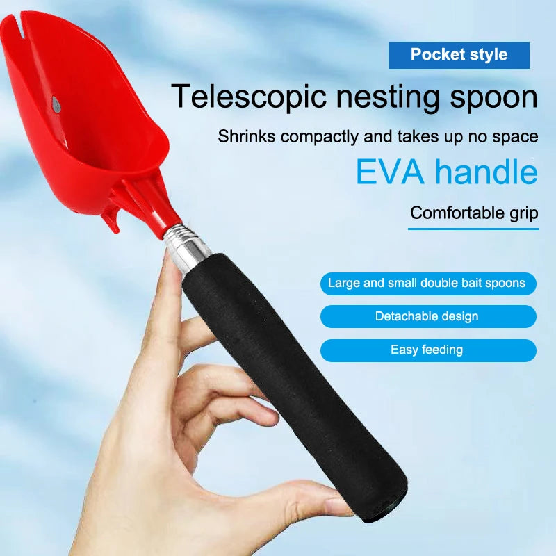 Handle Non Slip Retractable Fish Bait Casting Spoon Lightweight Zpaxo
