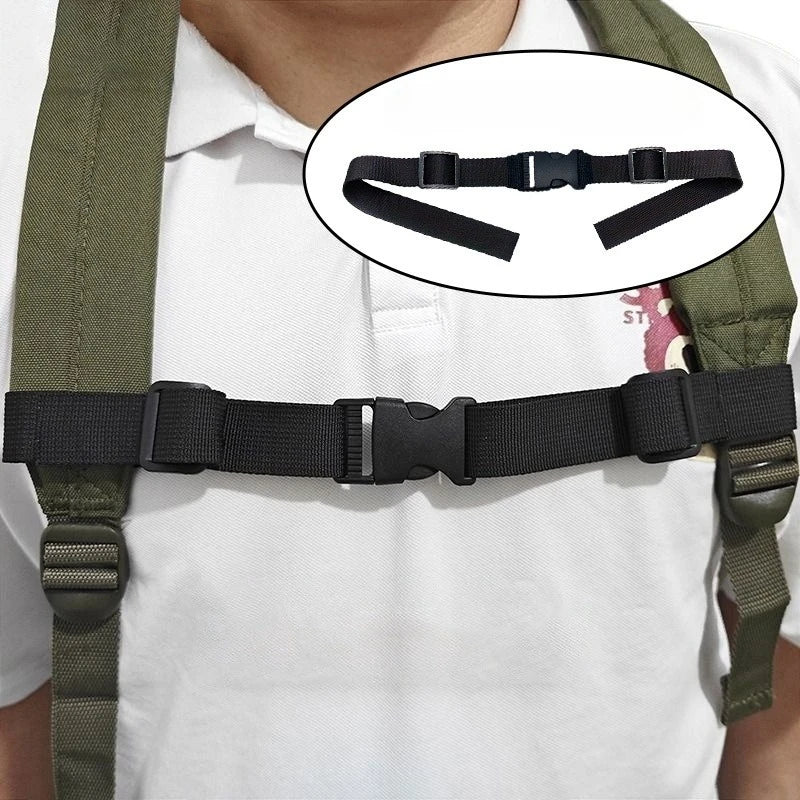 1 2 Black Polyester Backpack Straps Adjustable Chest Strap Secure