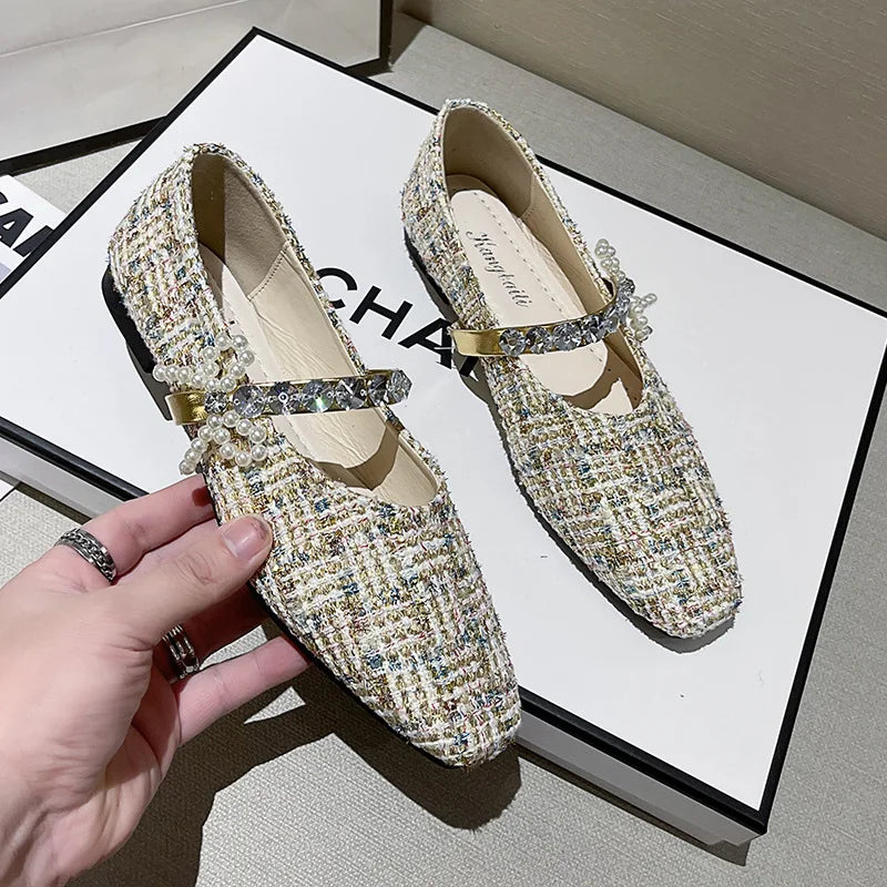Flat Shoes for Women's Black Mary Jane Shoes Women's Shoes 2025 Spring Autumn New Style Thick Heel Square Toe Shallow loafers Zpaxo