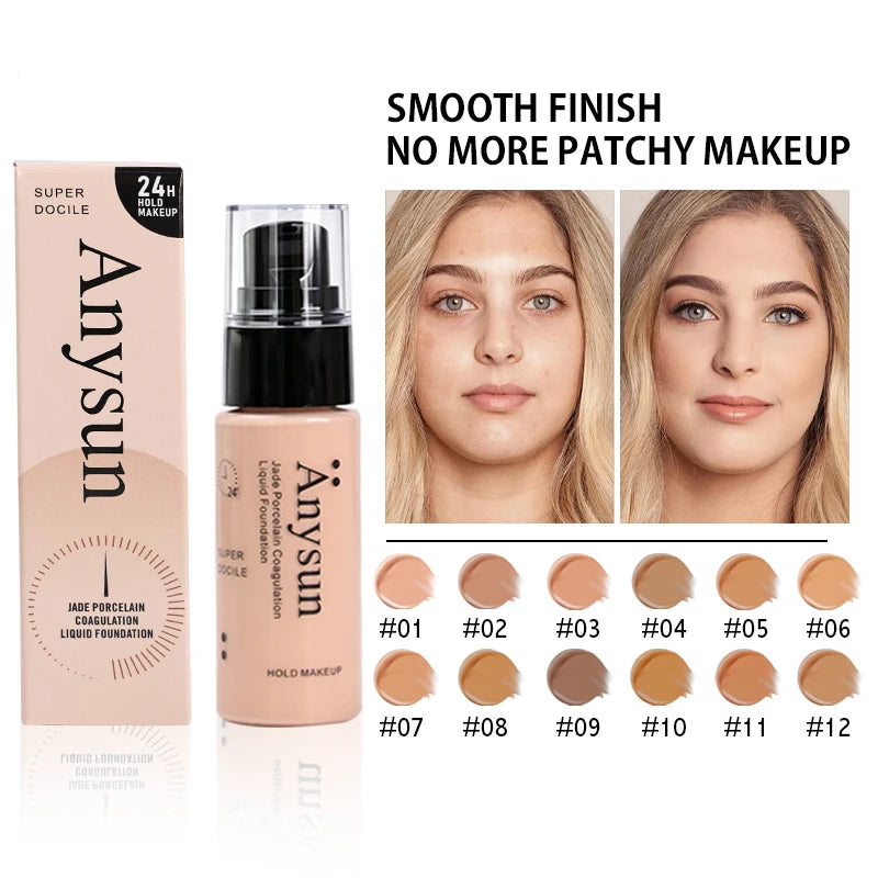 Long-lasting Concealer Liquid Foundation Waterproof Sweatproof Easy