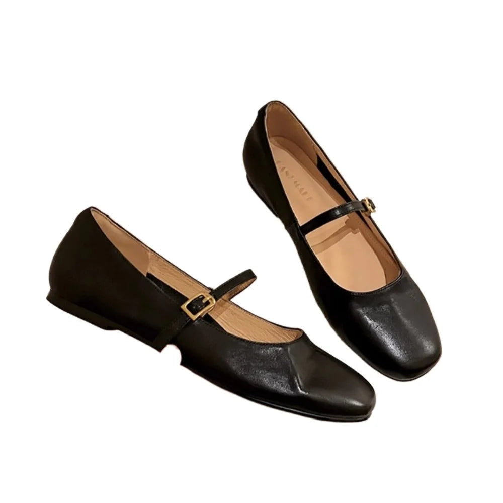 2025 Spring Women Mary Jane Shoes Fashion Square Toe Shallow Slip