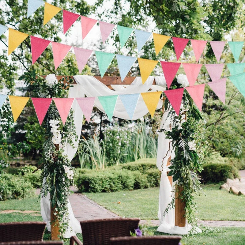 Colourful Triangular Flags 8m Birthday Party Christmas Wedding