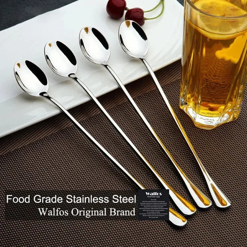 Stainless Steel Long-handled Ice Teaspoon Coffee Spoon Cream Stirring
