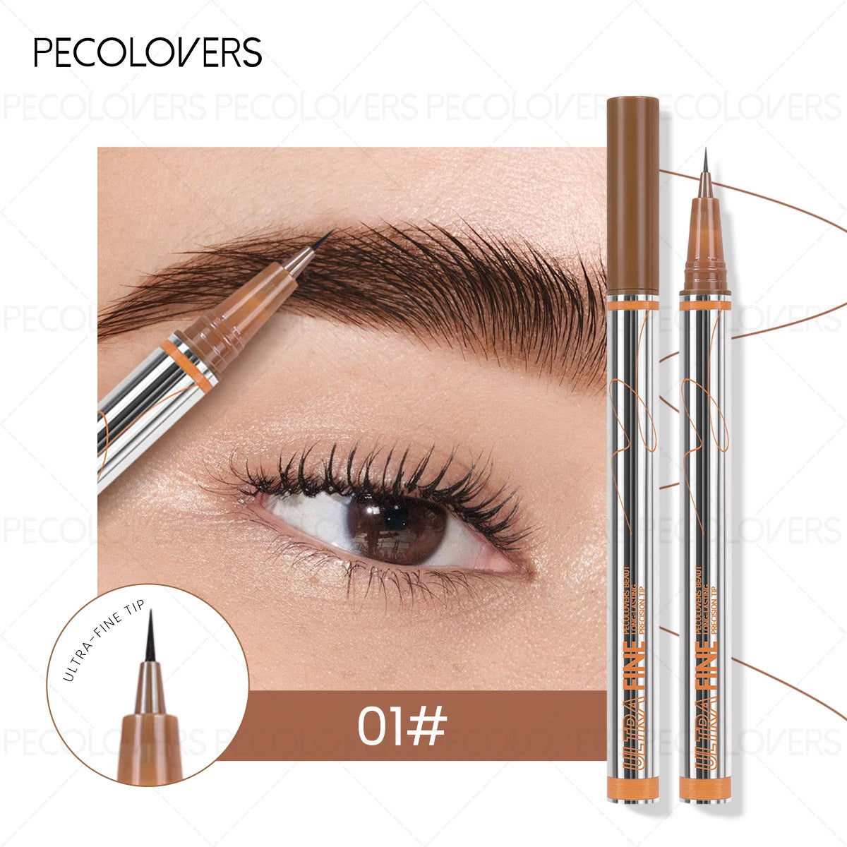 4-Way Slanted Eyebrow Pencil, Waterproof, Sweatproof, Long-Lasting, Non-Blending, Comfortable to Touch, Easy to Carry Zpaxo 01