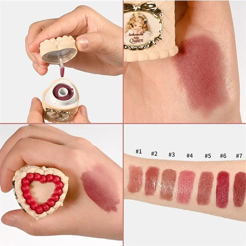 Strawberry Cake Mousse Lip Mud – Glaze Lipstick Silky Smooth Mousse Lipstick Zpaxo