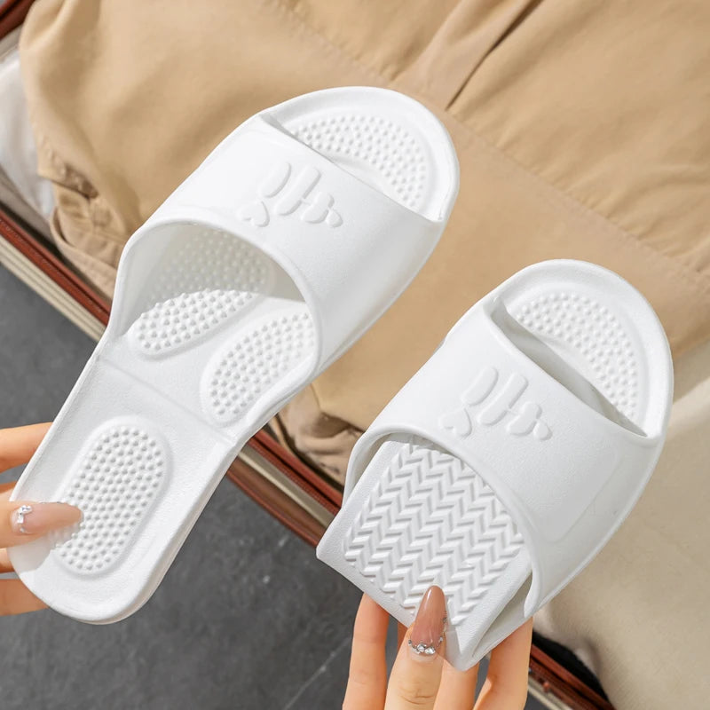 Foldable Slippers Travel Portable Non-slip Soft Sole Bathroom Shower Zpaxo WHITE 41-42