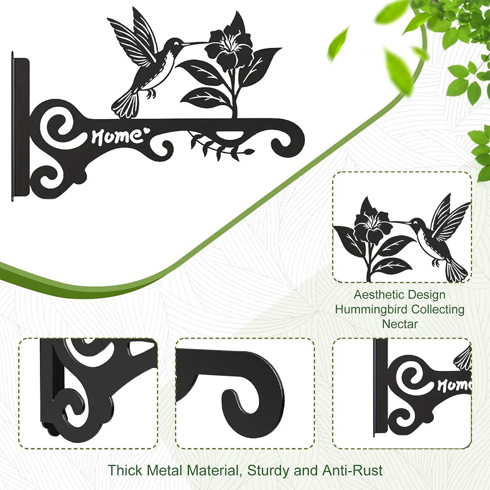 Aesthetic Wall Plant Hanger Bird Design Metal Hanging Bracket Flower