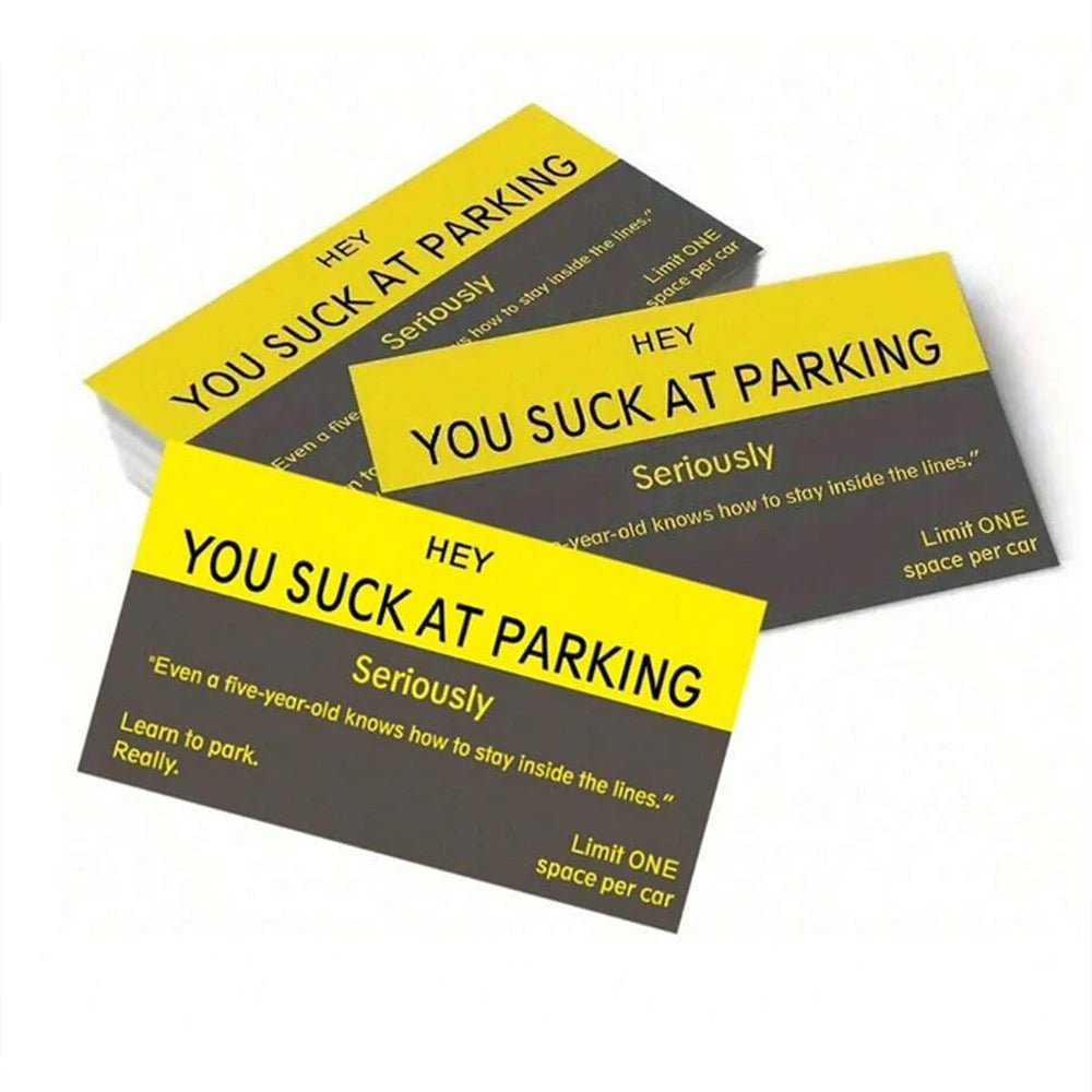 10/50/100Pcs You Suck At Parking Cards Funny Bad Parking Cards Violation Cards Zpaxo