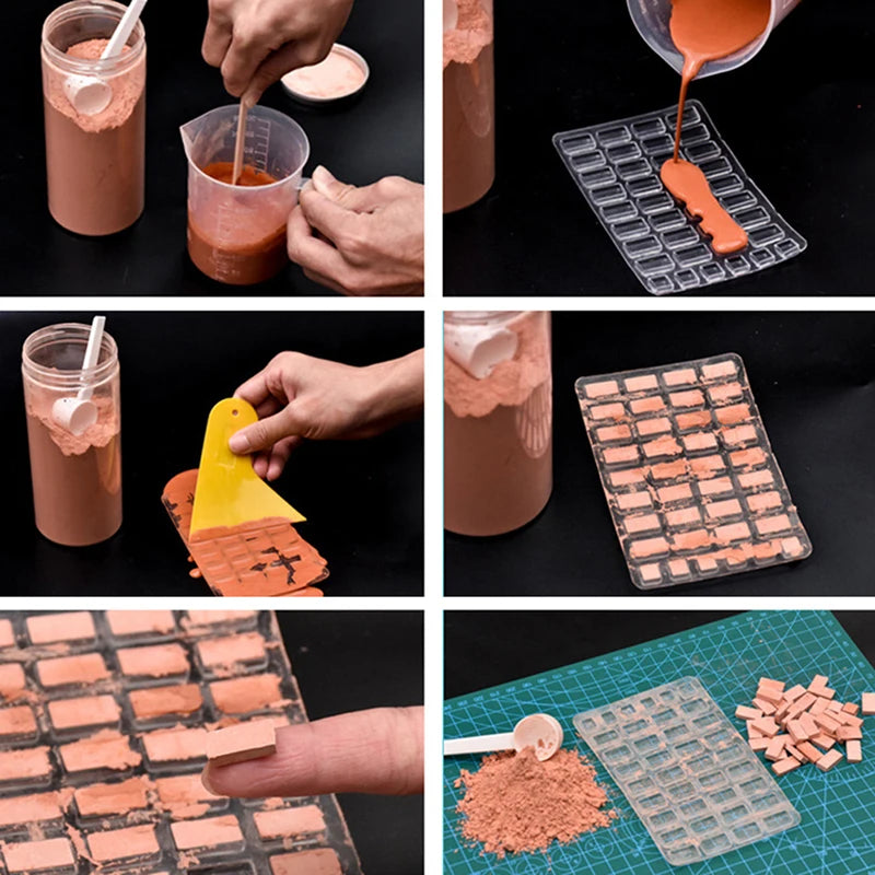Building Making Mini Brick Sand Table Silicone Mold Cement Model Zpaxo