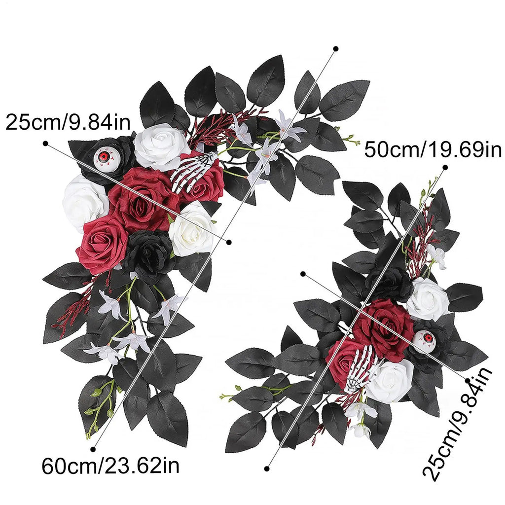 Halloween Fake Flowers Party Garland Skeleton Eyeballs Realistic