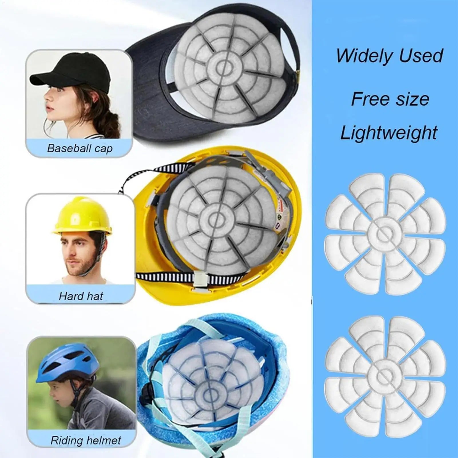 Summer Hard Hat Cooling Pad Reusable Helmet Ice Heatstroke Prevention