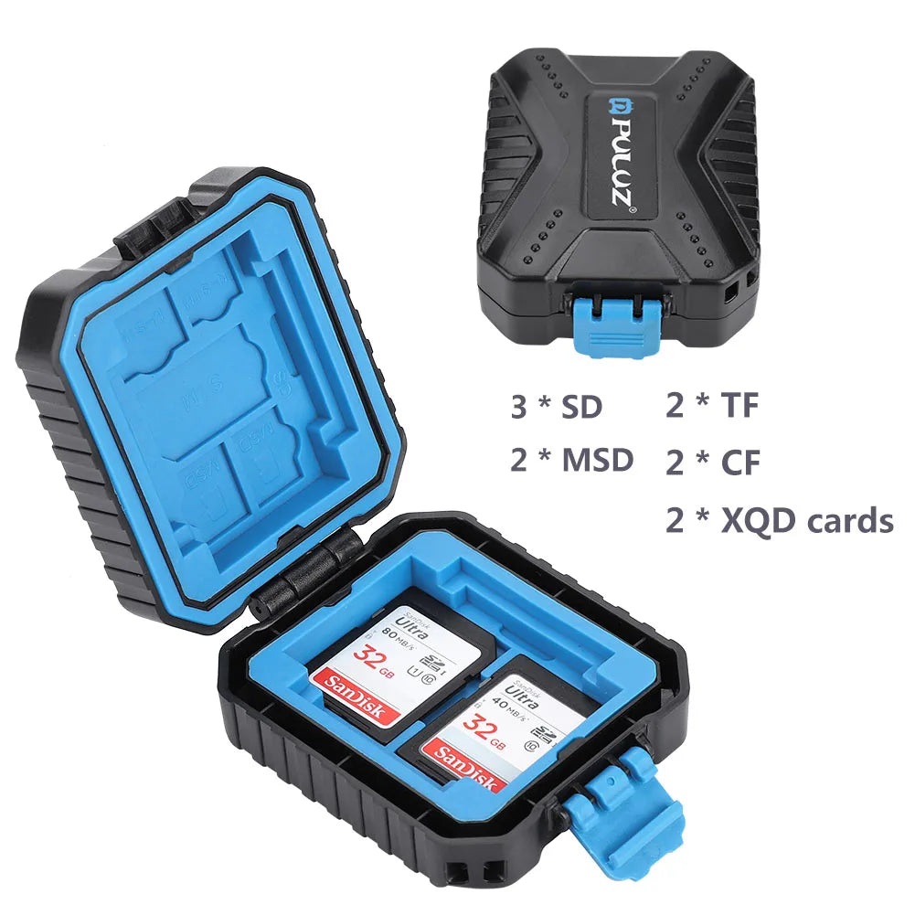 SD Card Holder Memory Case Portable Black Waterproof Protective Carry