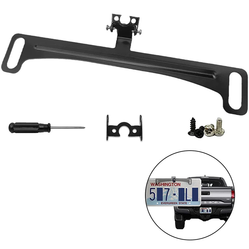 License Plate Backup Camera Mount – No-Drill 170° Alloy Bracket