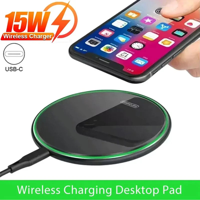 15W Wireless Charger Pad Desktop Iphone Smart Phone Chargers Zpaxo