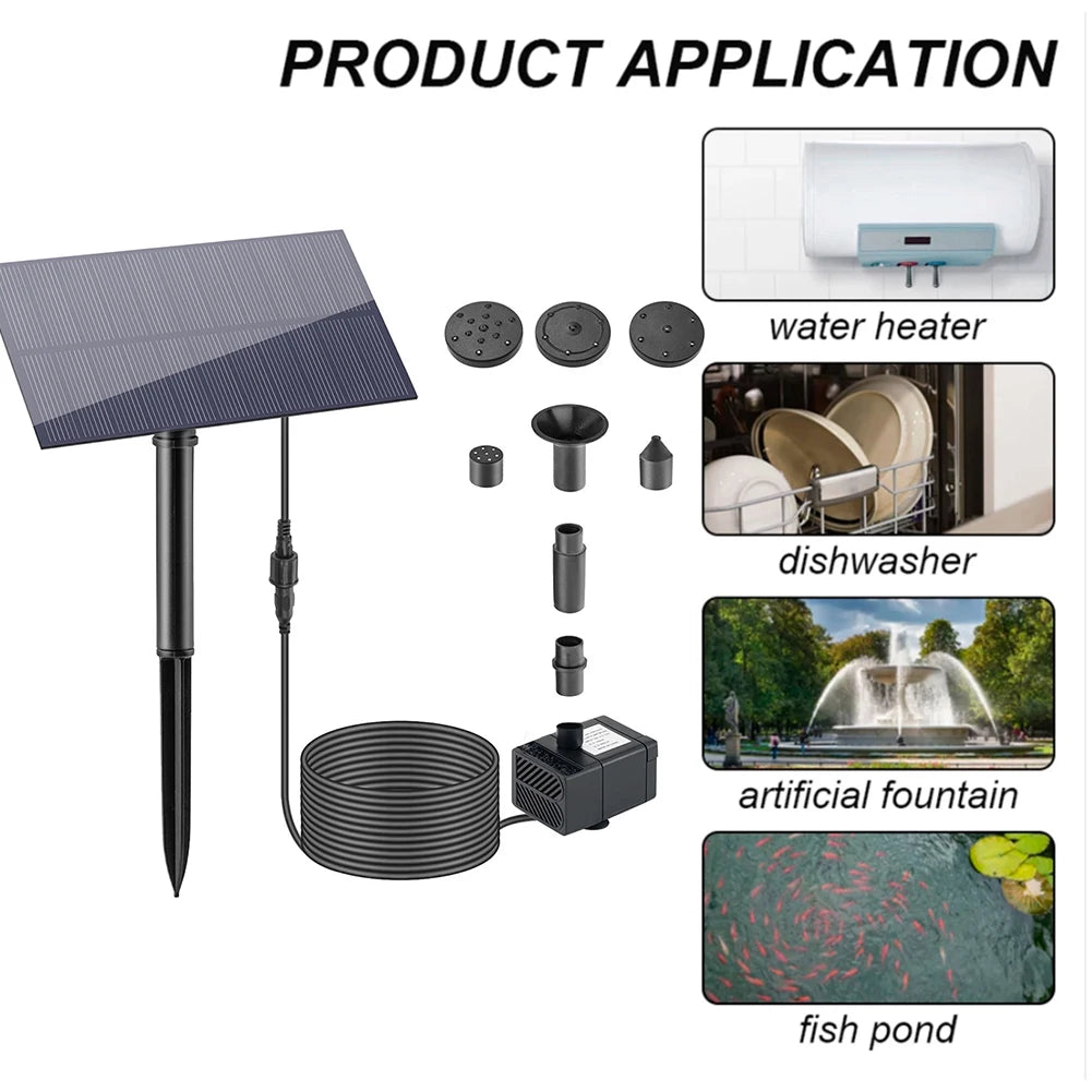 5W 5V Solar Fountain Garden Decoration Outdoor Stake H Power Panel